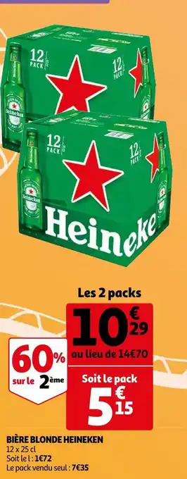 Auchan Heineken bière blonde offre