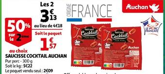 Auchan Auchan saucisse cocktail offre
