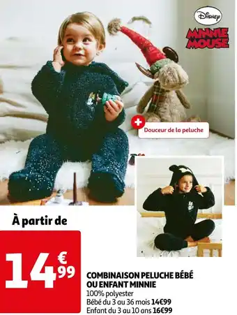 Auchan Combinaison peluche bébé ou enfant minnie offre