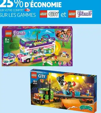 Auchan Lego 25% d’économie sur votre compte waaoh! sur les gammes lego city et lego friends offre