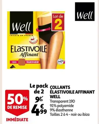 Auchan Well collants élastivoile affinant offre