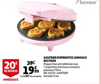 Auchan Bestron gaufrier empreintes animaux offre