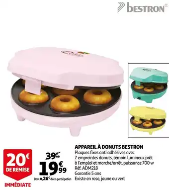 Auchan Bestron appareil à donuts offre