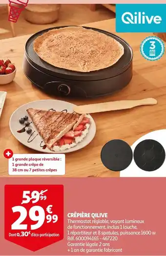 Auchan Qilive crêpière offre