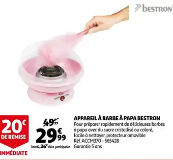 Auchan Bestron appareil à barbe à papa offre