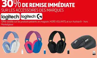 Auchan Logitech 30% de remise immédiate sur les accessoires des marques logitech offre