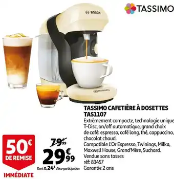 Auchan Tassimo cafetière à dosettes tas1107 offre