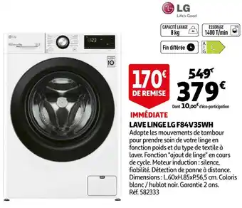 Auchan Lg lave linge f84v35wh offre