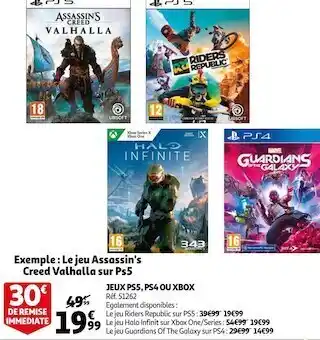 Auchan Jeux ps5, ps4 ou xbox offre