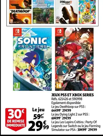 Auchan Jeux ps5 et xbox series offre