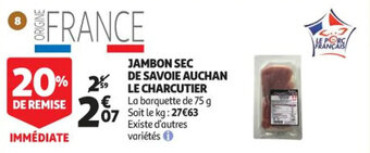 Auchan Supermarché Jambon sec de savoie auchan le charcutier offre