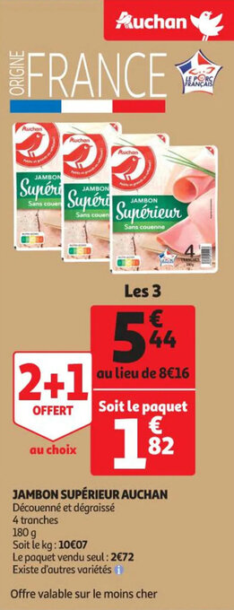 Auchan Supermarché Jambon supérieur auchan offre