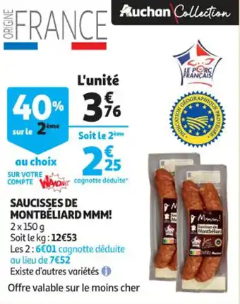 Saucisses de montbéliard MMM!