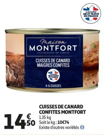 Auchan Supermarché Cuisses de canard confites MONTFORT offre