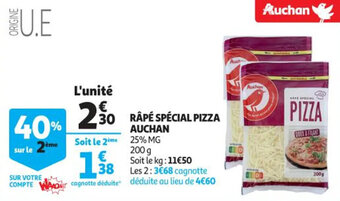 Auchan Supermarché Râpé spécial pizza AUCHAN offre