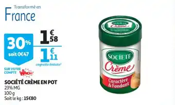 Auchan Supermarché Société crème en pot offre