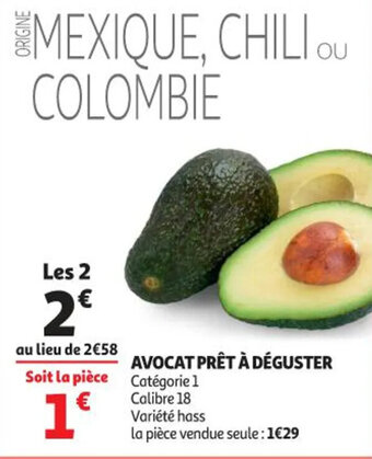 Auchan Supermarché Avocat prêt à déguster offre