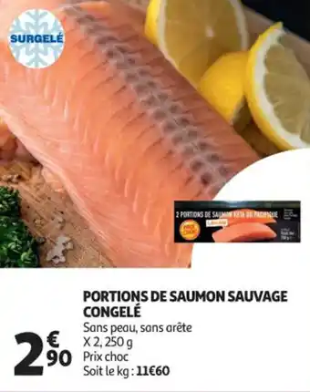 Auchan Supermarché Portions de saumon sauvage congelé offre