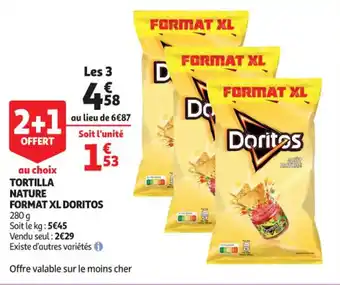 Auchan Supermarché Tortilla nature format XL doritos offre