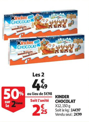 Auchan Supermarché Kinder chocolat offre