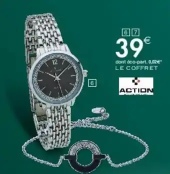 Cora x Carrefour Coffret femme montre bracelet métal + bracelet acier offre