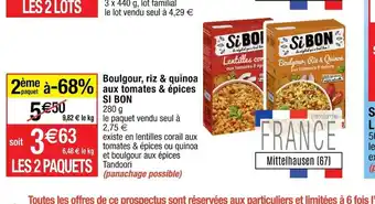 Boulgour Riz & Quinoa Aux Tomates 7 Epices Si Bon