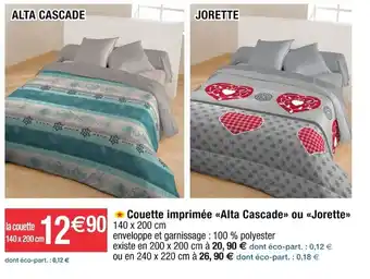 Cora x Carrefour Couette Imprimee Alta Cascade Ou Jorette offre