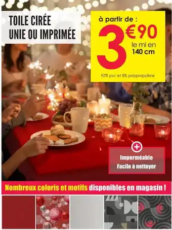 Décor Discount Toile Ciree Unie Ou Imprimee offre