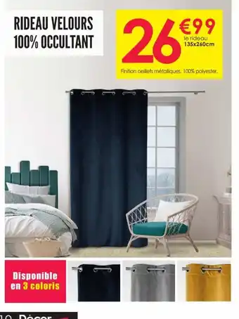 Décor Discount Rideau Velours 100% Occultant offre