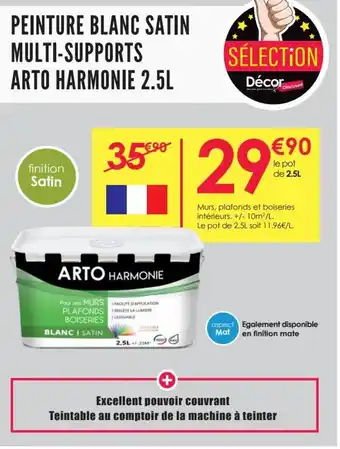 Peinture Blanc Satin Multi-Supports Arto Harmonie 2.5L