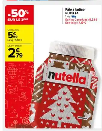 Carrefour Market Pate Tartiner Nutella offre
