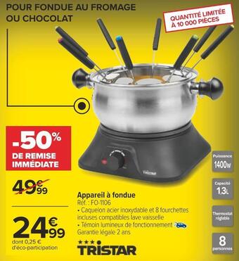 Carrefour Tristar appareil à fondue offre