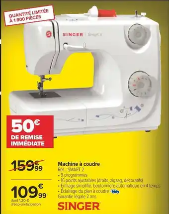 Carrefour Singer machine à coudre offre