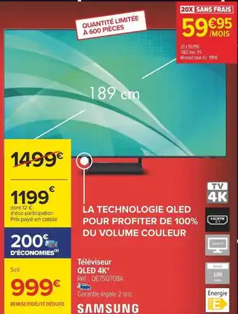 Carrefour Samsung téléviseur oled 4k offre