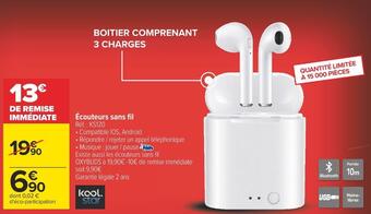 Carrefour Kool star écouteurs sans fil offre