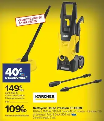 Carrefour Karher nettoyeur haute pression k3 home offre