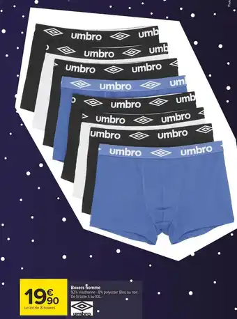 Carrefour Umbro boxers homme offre