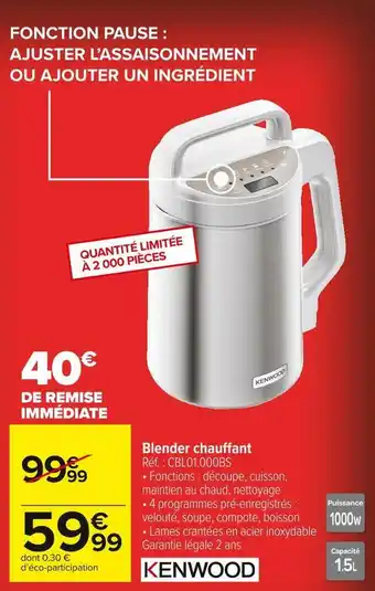 Carrefour Market Kenwood blender chauffant offre