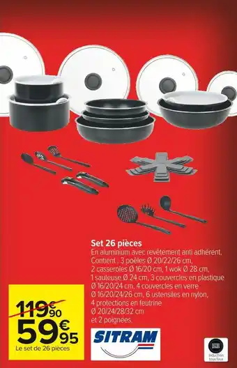 Carrefour Market Sitram set 26 pièces offre
