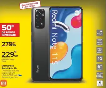 Carrefour Xiaomi smartphone redmi note 11s offre