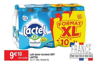 Cora x Carrefour Lactel lait demi-écrèmé uht offre