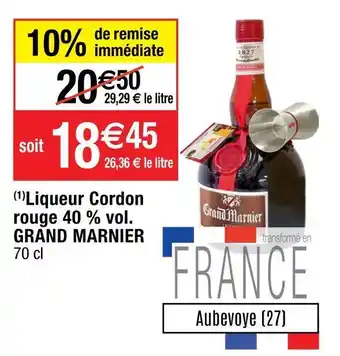 Cora x Carrefour Grand marnier liqueur cordon rouge 40% vol. offre
