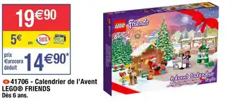 Cora x Carrefour Lego 41706 - calendrier de l’avent lego friends offre