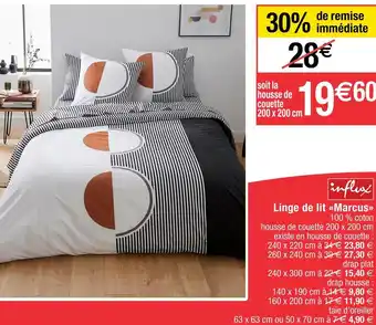 Cora x Carrefour Influx linge de lit marcus offre