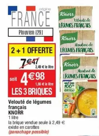 Cora x Carrefour Velouté de légumes français knorr offre