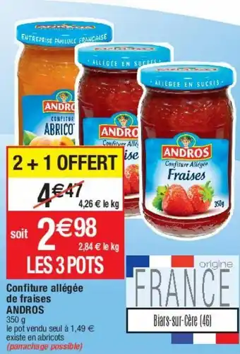Cora x Carrefour Confiture allégée de fraise andros offre