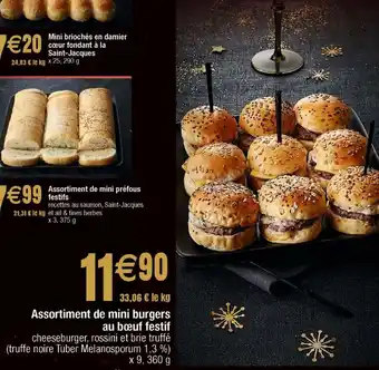 Cora x Carrefour Assortiment de mini burgers au boeuf festif offre