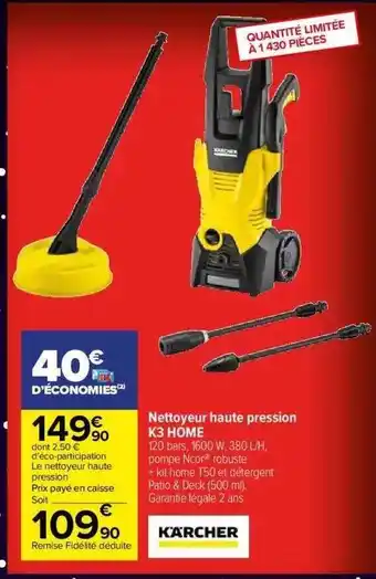 Carrefour Market Nettoyeur haute pression k3 home kärcher offre