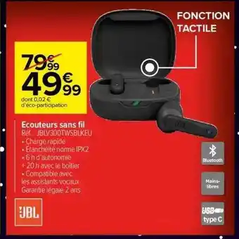 Carrefour Market Écouteurs sans fil jbl offre