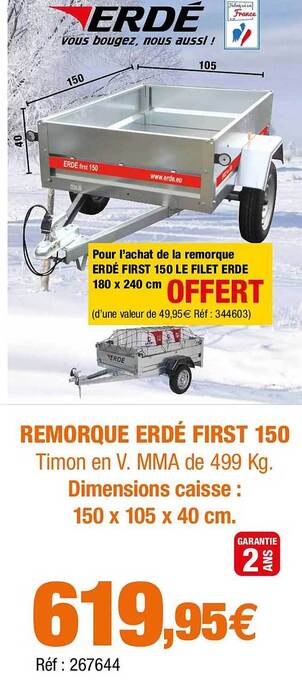 Autobacs Remorque erdé first 150 offre